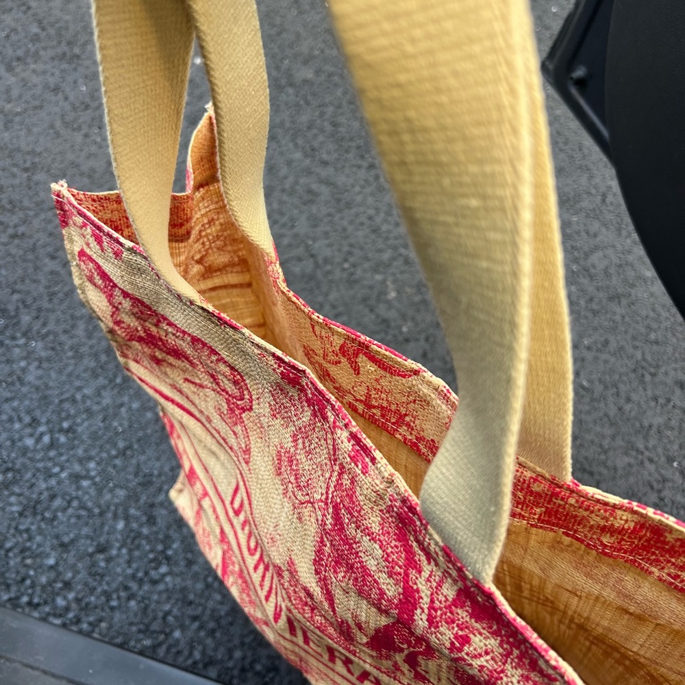 Christian Dior Straw Canvas Tote - Picture 3 of 6